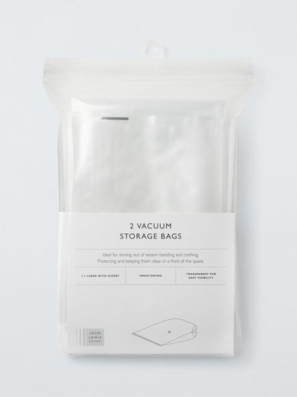 John Lewis Vacuum Gusset Storage Bag, Set of 2, Translucent
