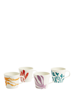 Royal Doulton 1815 Bright Mixed Pattern Porcelain Mug, Set of 4, 400ml, Assorted, Multi