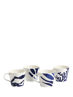 Royal Doulton Pacific Porcelain Mug, Set of 4, 400ml, Blue, Blue