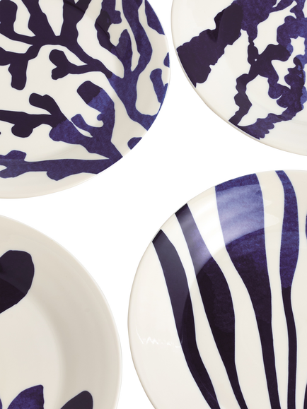 Royal Doulton Pacific Porcelain Dinner Plate, Set of 4, 23.6cm, Blue - view 2, Blue
