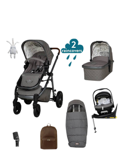 Cosatto Wow 3 Carrycot, Pushchair, Acorn i-Size Car Seat and Base with Accessories Everything Bundle, Bobtail, Bobtail