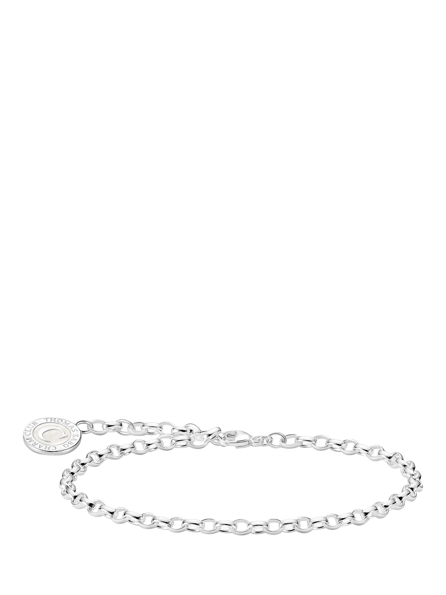 Product image 1 of 4, which shows THOMAS SABO Charmista Coin Small Oval Link Chain Bracelet, Silver