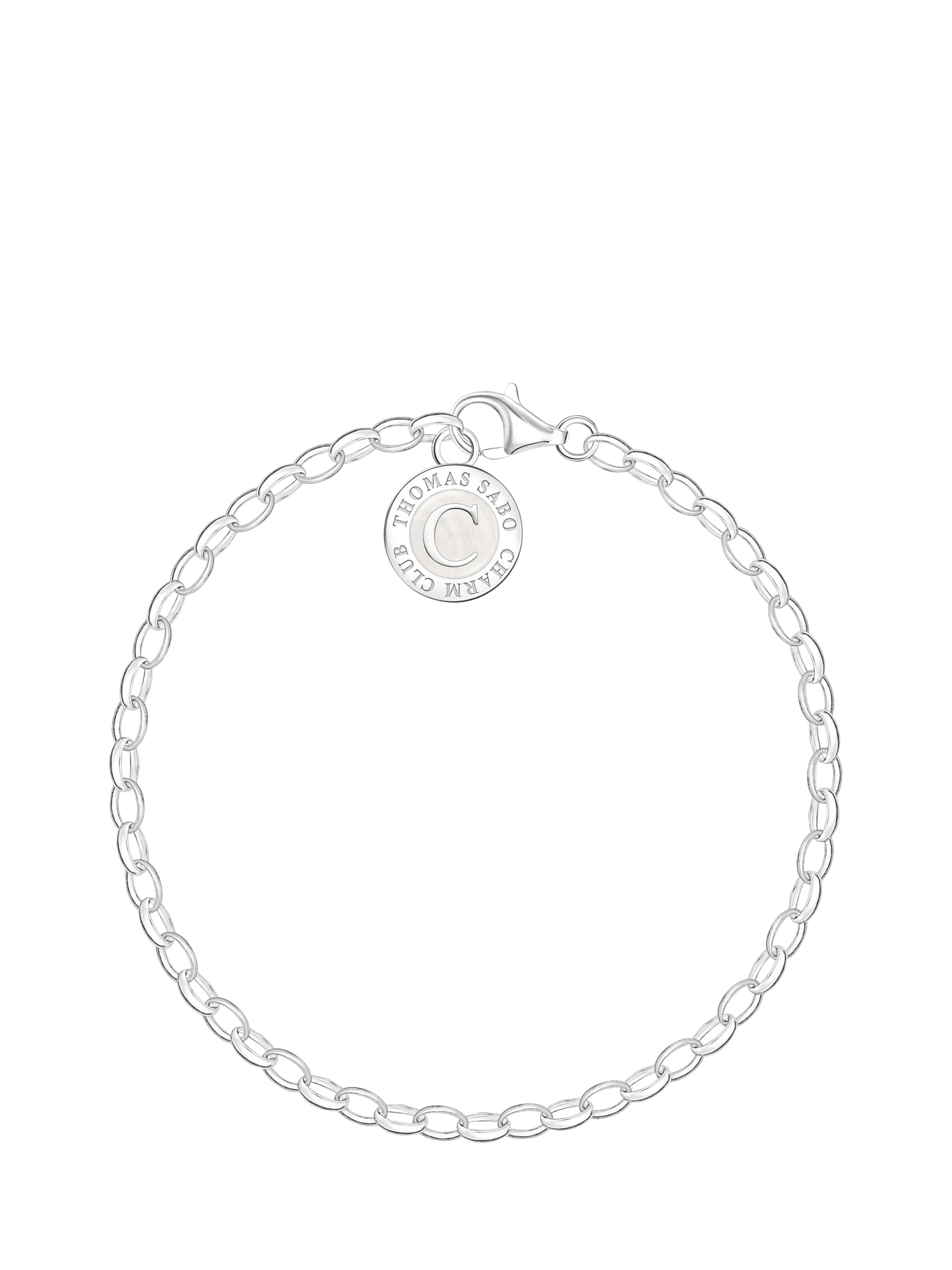 Product image 2 of 4, which shows THOMAS SABO Charmista Coin Small Oval Link Chain Bracelet, Silver