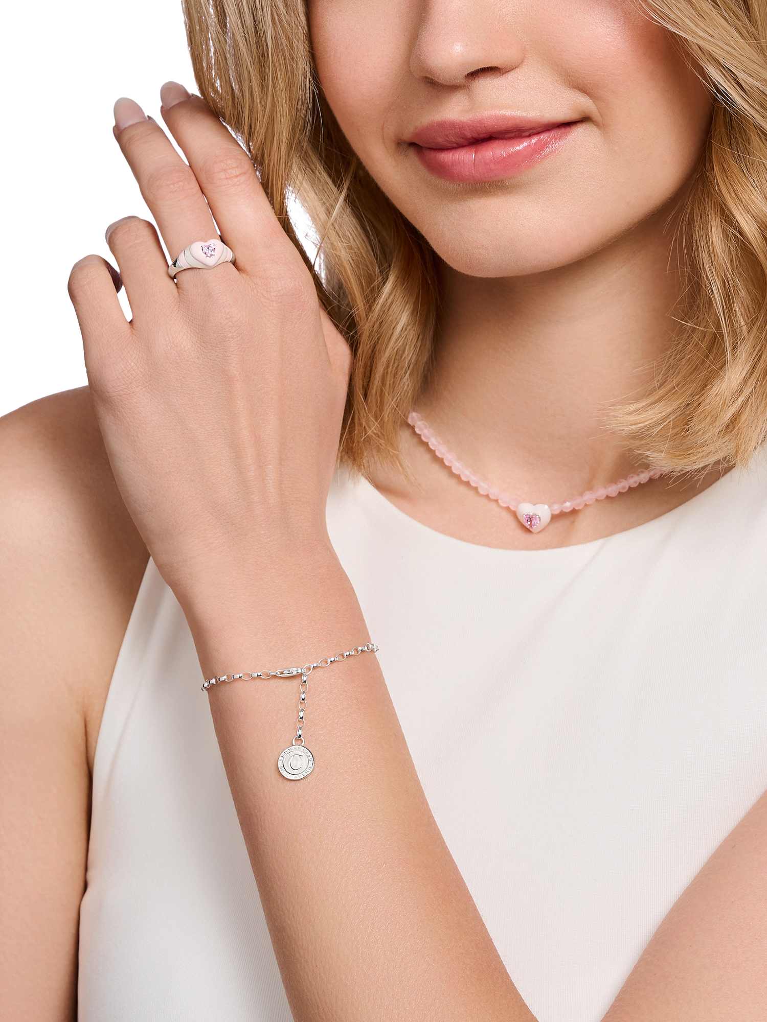 Product image 4 of 4, which shows THOMAS SABO Charmista Coin Small Oval Link Chain Bracelet, Silver