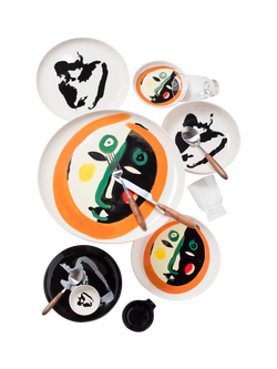 Serax Ottolenghi Feast Collection Face Stoneware Dessert Plate, Set of 2, 24cm, Multi - view 2, Multi