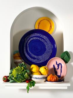 Serax Ottolenghi Feast Collection White Dots Stoneware Serving Dish, 36cm, Dark Blue - view 2, Dark Blue