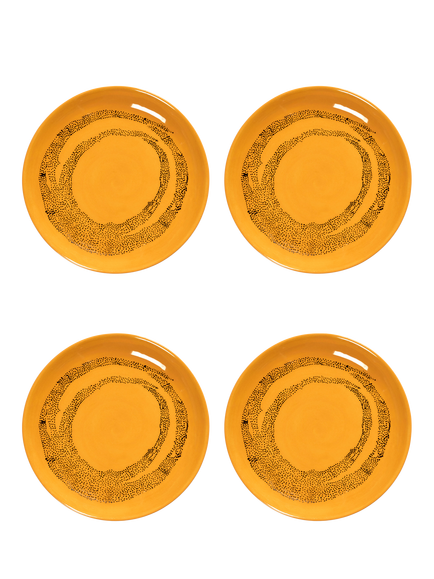 Serax Ottolenghi Feast Collection Stoneware Side Plate, Set of 4, 18cm, Yellow Dots, Yellow Dots