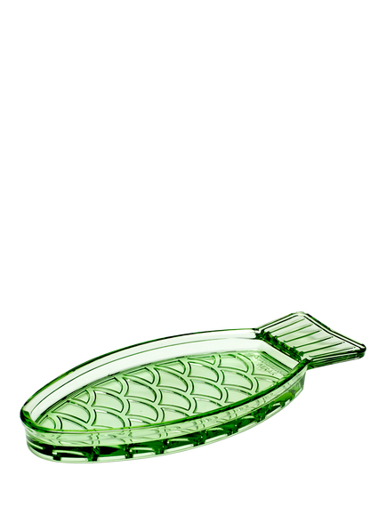 Serax Fish & Fish Glass Serving Dish, Set of 2, 23cm, Green, Green