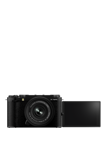 Fujifilm X-M5 Compact System Camera with XC 15-45mm Lens, 6.2K Ultra HD, 26.1MP, Wi-Fi, Bluetooth, 3” Vari-angle LCD Touch Screen, Black