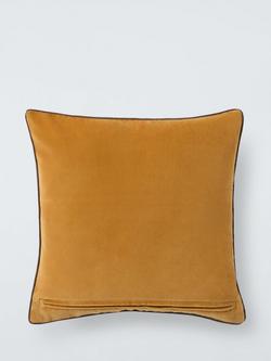 John Lewis Elephant Velvet Cushion - view 2, Mustard