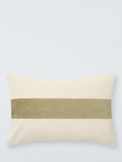 John Lewis Vice Versa Stripe Corduroy Rectangular Cushion, Greige/Cream