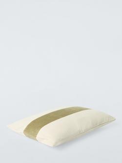 John Lewis Vice Versa Stripe Corduroy Rectangular Cushion - view 2, Greige/Cream