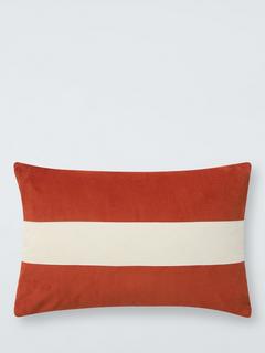 John Lewis Vice Versa Stripe Corduroy Rectangular Cushion, Orange