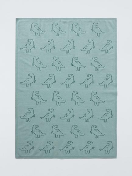 John Lewis Kids' Dinosaur Knit Blanket, Multi - view 2, Multi