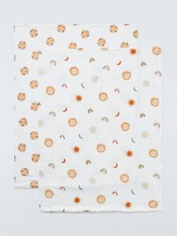 John Lewis Lions Muslin Blankets, 75 x 100cm, Pack of 2, Multi