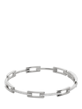 Monica Vinader Lab Grown Diamond Signature Link Skinny Bangle, Silver