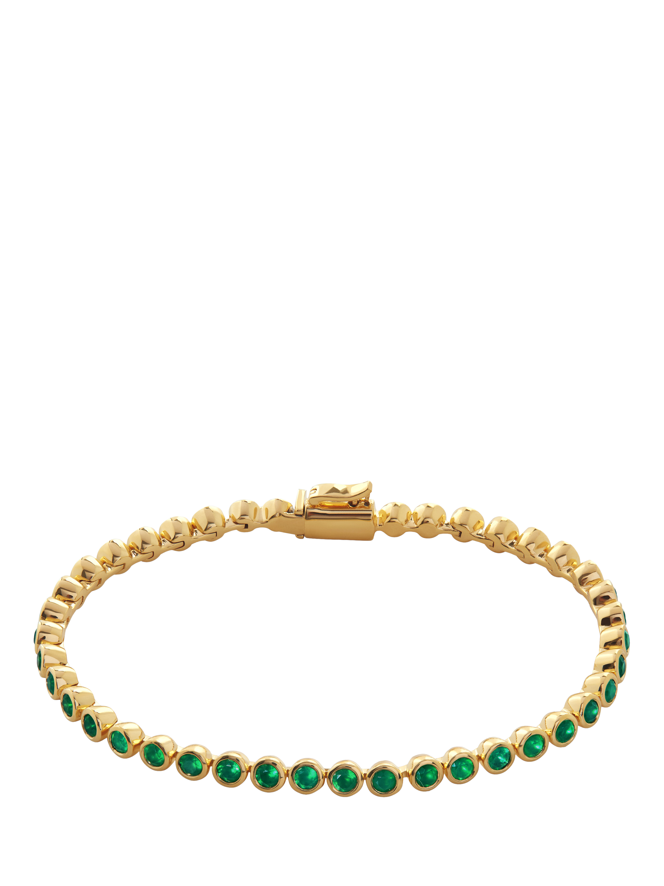 Product image 1 of 4, which shows Monica Vinader Essential Onyx Tennis Bracelet, Gold, Large