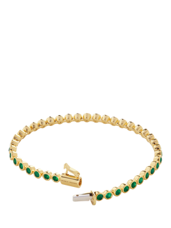 Monica Vinader Essential Onyx Tennis Bracelet, Gold - view 2, Gold