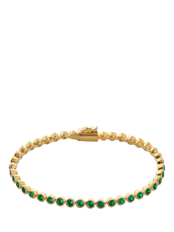 Monica Vinader Essential Onyx Tennis Bracelet, Gold, Gold