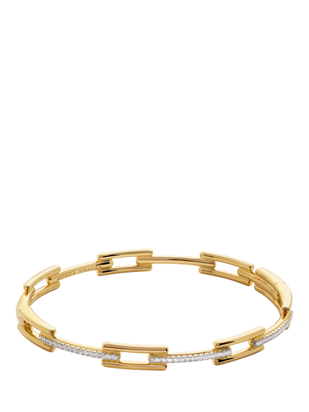 Monica Vinader Lab Grown Diamond Signature Link Bangle, Gold, Gold
