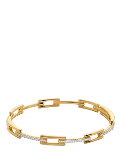 Monica Vinader Lab Grown Diamond Signature Link Bangle, Gold, Gold