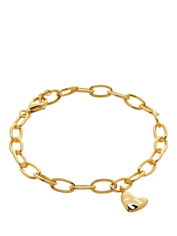 Monica Vinader Heart Charm Chain Bracelet, Gold, Gold