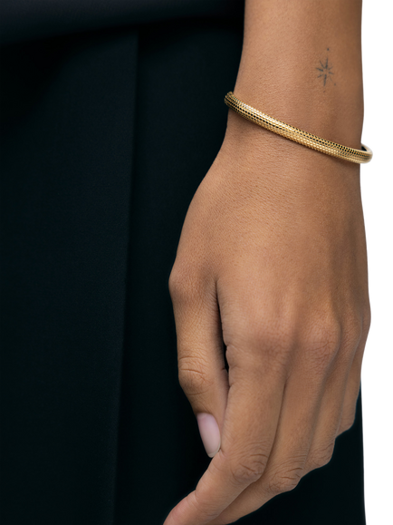 Monica Vinader Heirloom Bangle - view 2, Gold