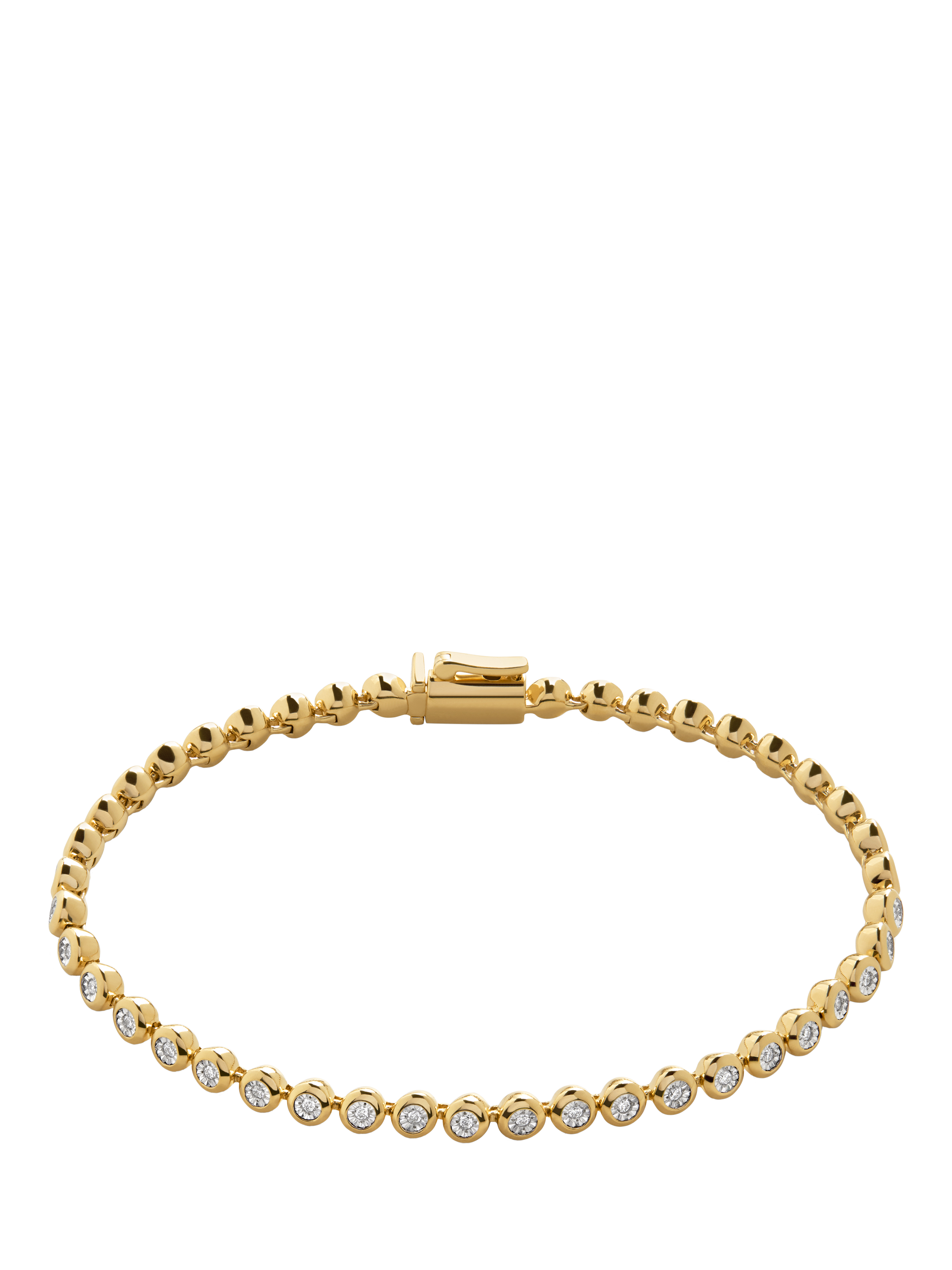 Product image 1 of 2, which shows Monica Vinader Lab Grown Diamond Essential Tennis Bracelet, Gold, Small