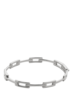 Monica Vinader Signature Link Skinny Bangle, Silver, Silver