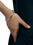 Monica Vinader Signature Link Skinny Bangle, Silver