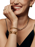 Monica Vinader Signature Link Skinny Bangle, Gold