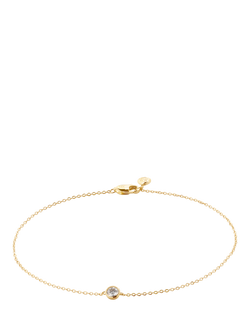 Monica Vinader 14ct Solid Gold Solitaire Lab Grown Diamond Chain Bracelet, Gold, Gold