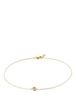 Monica Vinader 14ct Solid Gold Solitaire Lab Grown Diamond Chain Bracelet, Gold, Gold