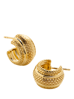 Monica Vinader Heirloom Small Ridged Demi Hoop Earrings, Gold