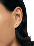 Monica Vinader 14ct Solid Gold Solitaire Lab Grown Diamond Stud Earrings, Gold