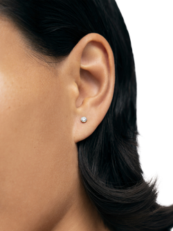 Monica Vinader 14ct Solid Gold Solitaire Lab Grown Diamond Stud Earrings, Gold - view 2, Gold