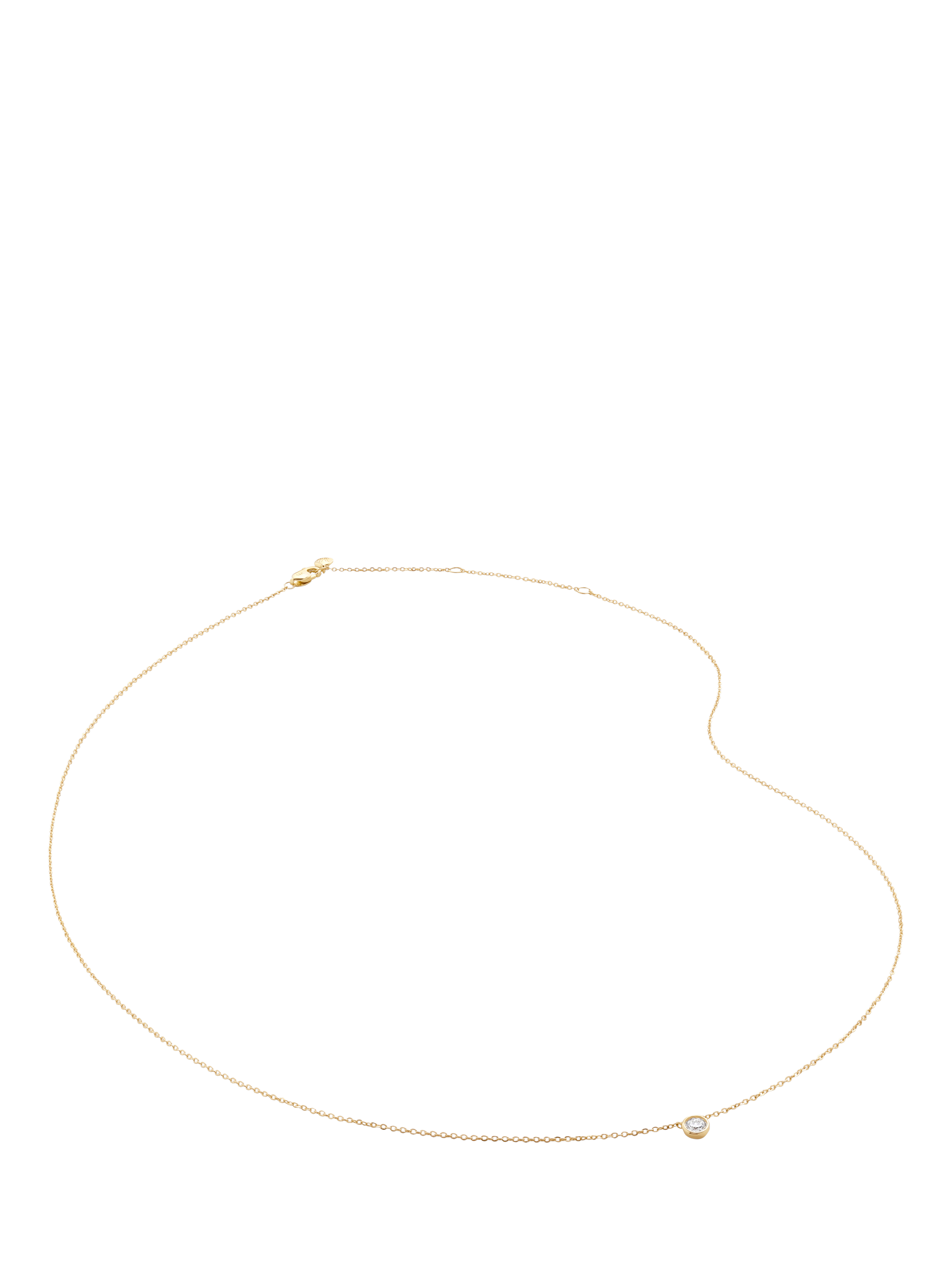 Product image 1 of 2, which shows Monica Vinader 14ct Solid Gold Solitaire Lab Grown Diamond Pendant Necklace, Gold