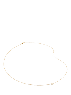 Monica Vinader 14ct Solid Gold Solitaire Lab Grown Diamond Pendant Necklace, Gold, Gold