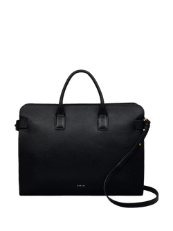 Radley Rathbone Leather Laptop Bag, Black, Black
