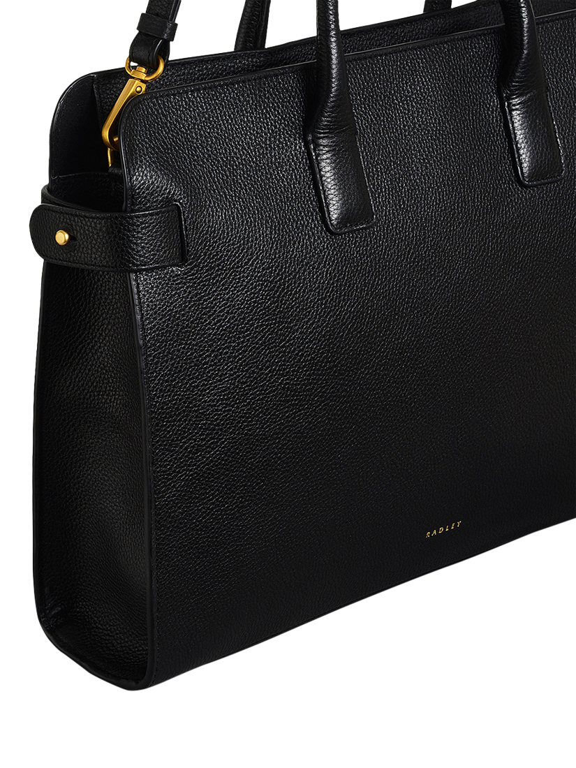 Product image 4 of 6, which shows Radley Rathbone Leather Laptop Bag, Black