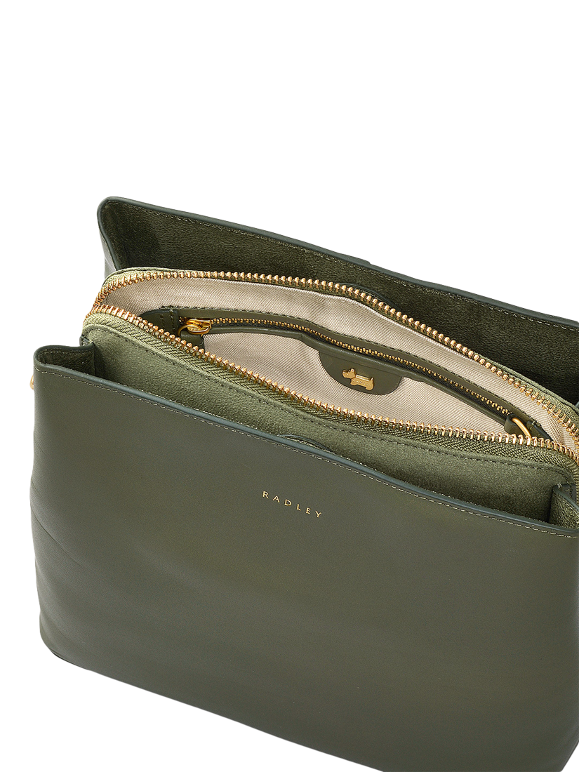 Product image 3 of 4, which shows Radley Dukes Place Vegetable Tanned Leather Chunky Crossbody Bag, Dark Olive