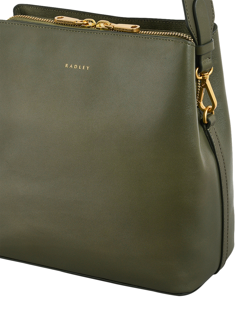 Product image 4 of 4, which shows Radley Dukes Place Vegetable Tanned Leather Chunky Crossbody Bag, Dark Olive