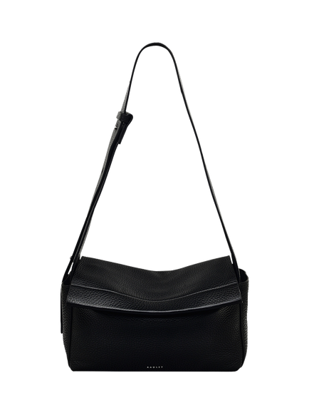 Radley De Beauvoir Leather Medium Zip-Top Shoulder Bag, Black