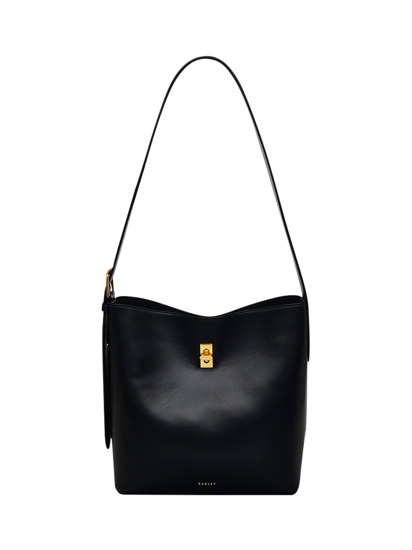Radley Threadneedle Street Leather Bucket Bag, Black