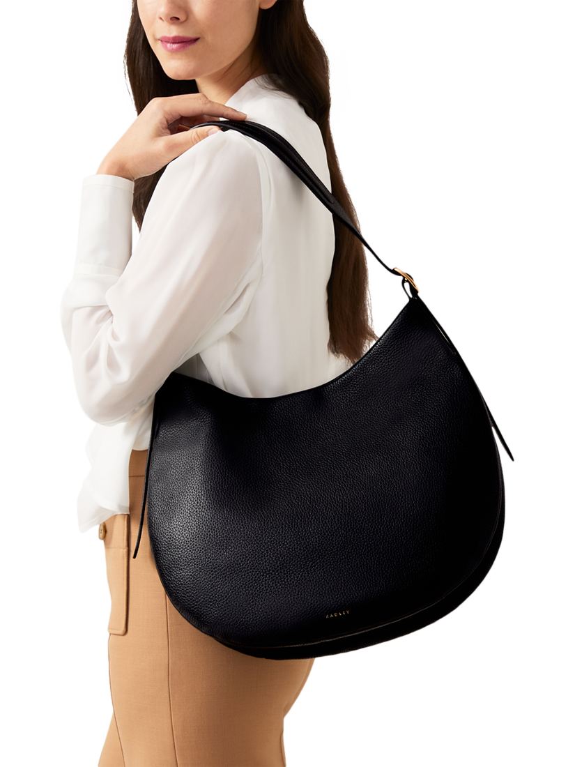 Product image 4 of 8, which shows Radley Kensington Place Leather Large Open Top Shoulder Bag, Black