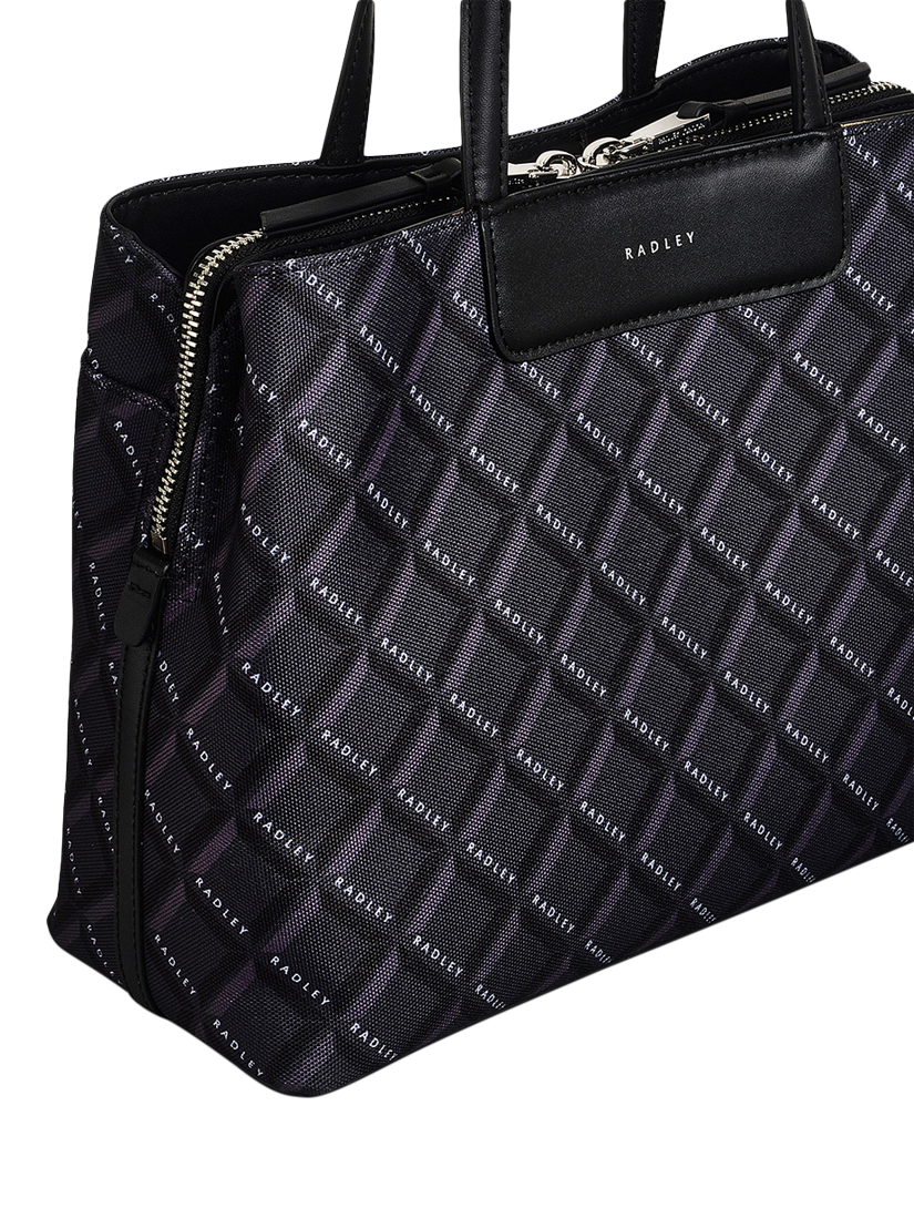 Product image 4 of 6, which shows Radley Southwell Gardens Tonal Geometric Grab Bag, Black