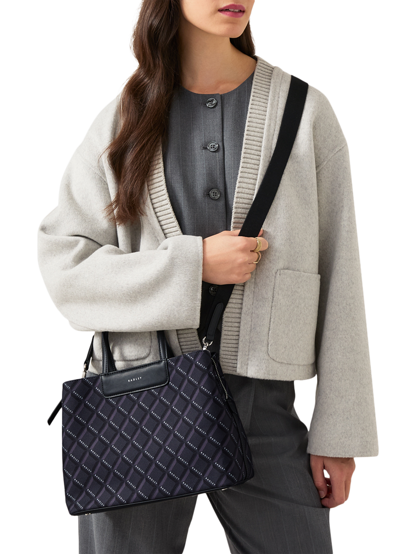 Product image 5 of 6, which shows Radley Southwell Gardens Tonal Geometric Grab Bag, Black