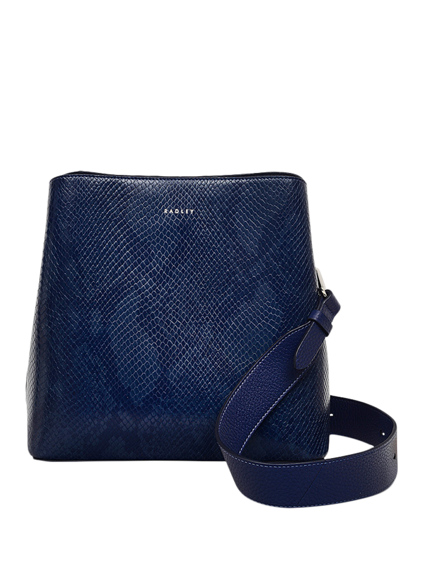 Product image 1 of 5, which shows Radley Dukes Place Faux Snake Leather Medium Compartment Crossbody Bag, Evenfall