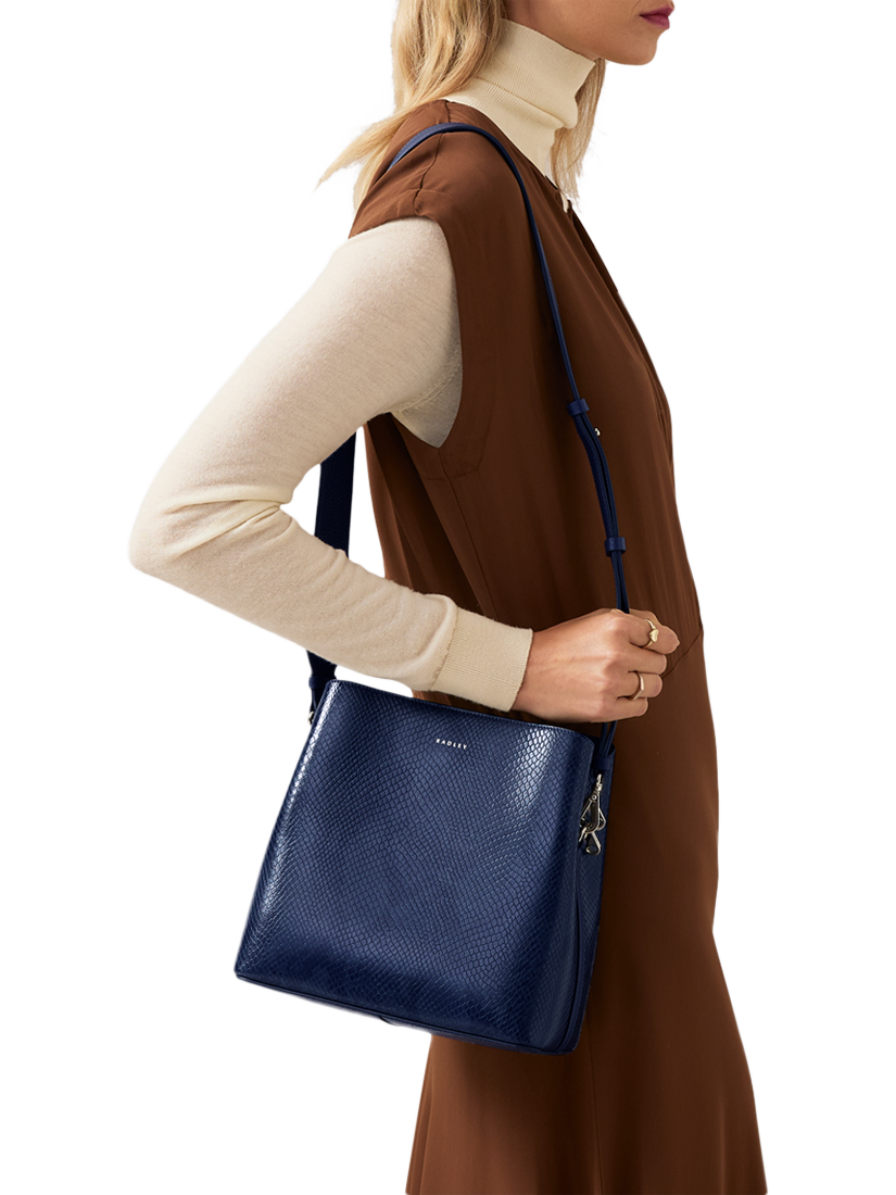 Product image 5 of 5, which shows Radley Dukes Place Faux Snake Leather Medium Compartment Crossbody Bag, Evenfall