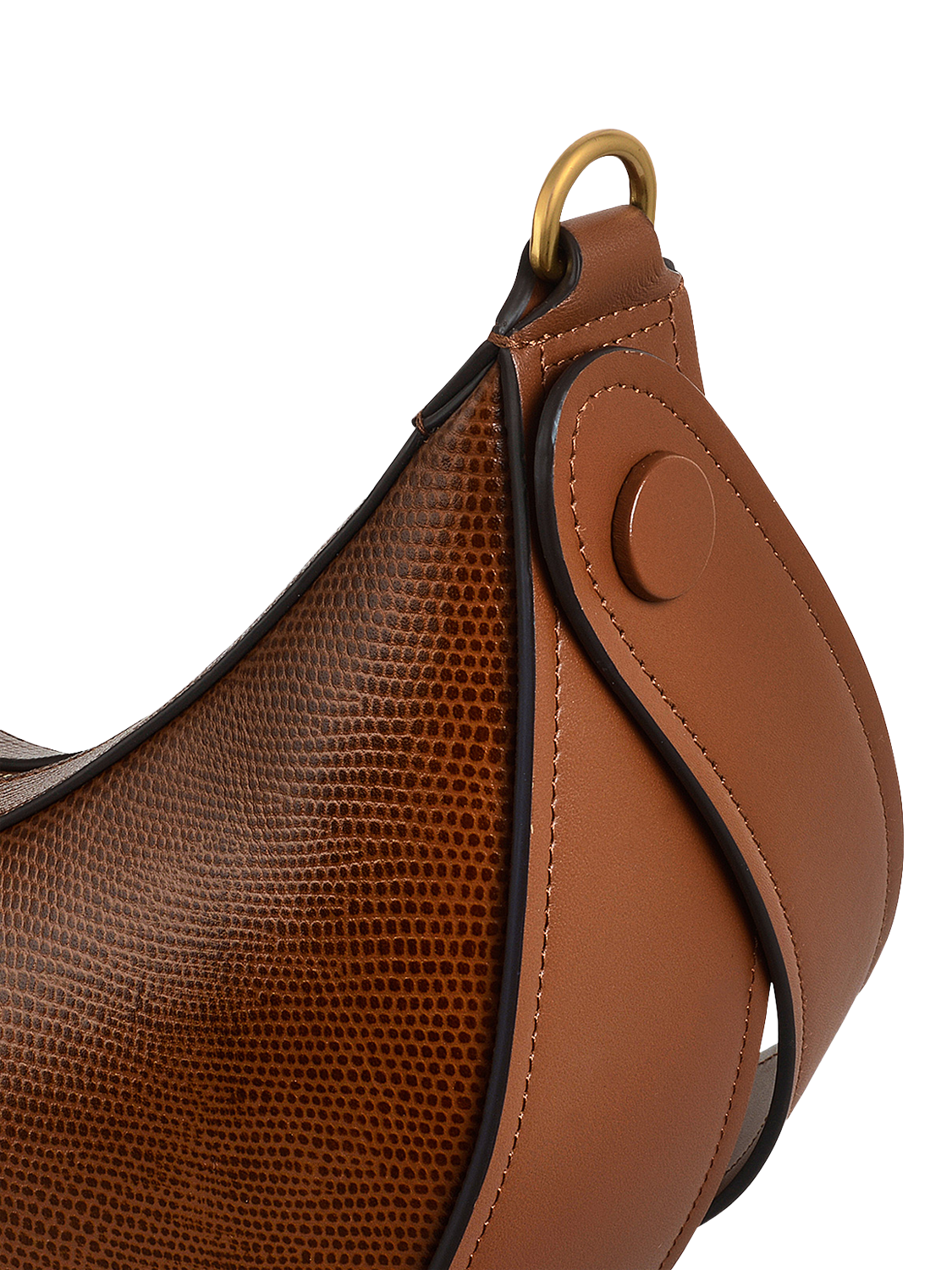 Product image 3 of 6, which shows Radley The Kensal Lizard Effect Leather Small Zip-Top Shoulder Bag, Saddle